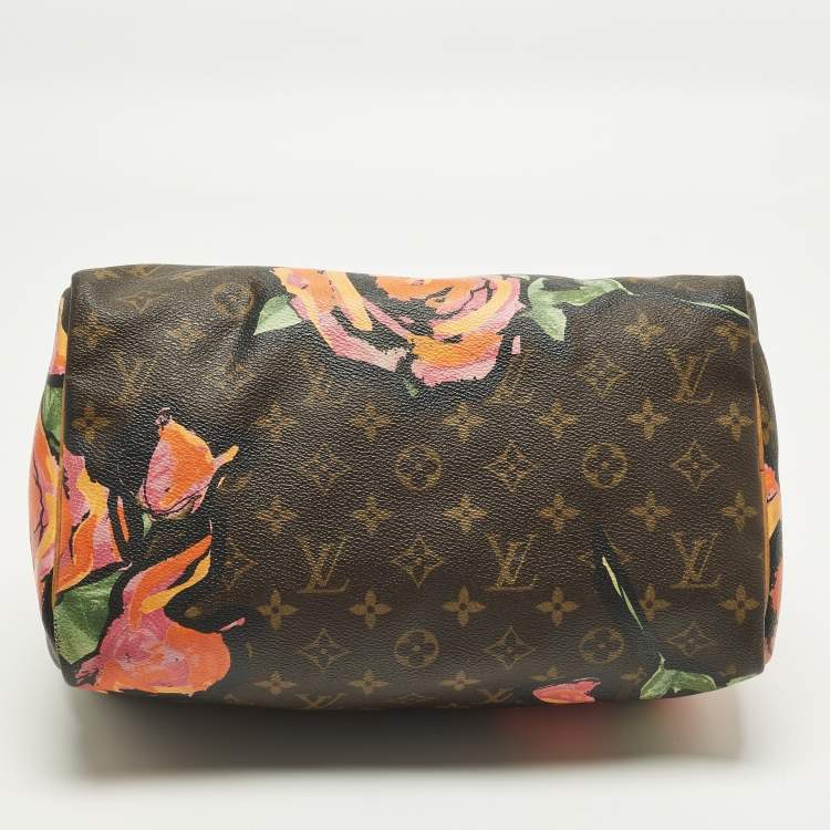 Pre Owned Louis Vuitton Limited Edition Stephen Sprouse Roses Speedy 30 Monogram Canvas Bag