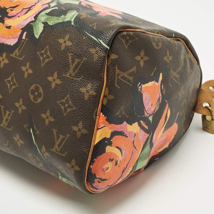 Pre Owned Louis Vuitton Limited Edition Stephen Sprouse Roses Speedy 30 Monogram Canvas Bag
