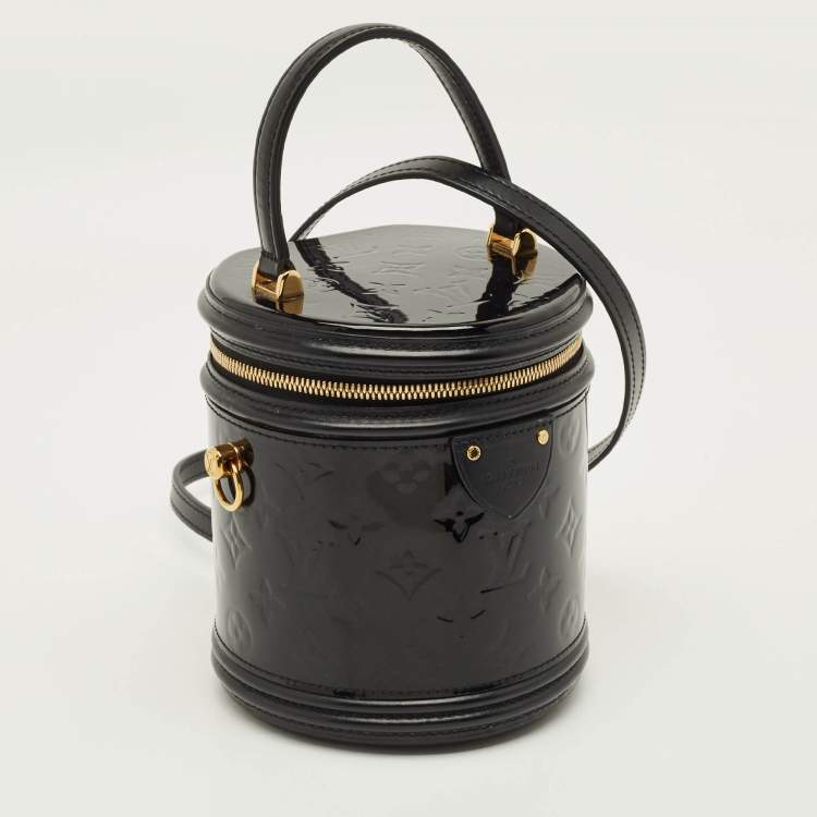 Pre Owned Louis Vuitton Cannes Black Magnetique Monogram Vernis Bag