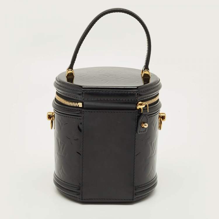 Pre Owned Louis Vuitton Cannes Black Magnetique Monogram Vernis Bag