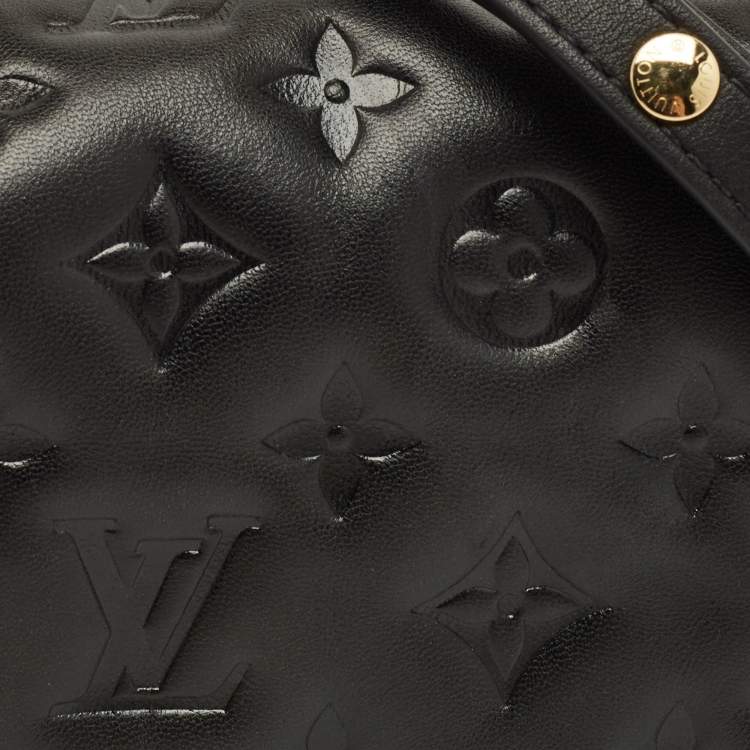 Pre Owned Louis Vuitton Coussin Black Monogram Embossed Leather Pochette