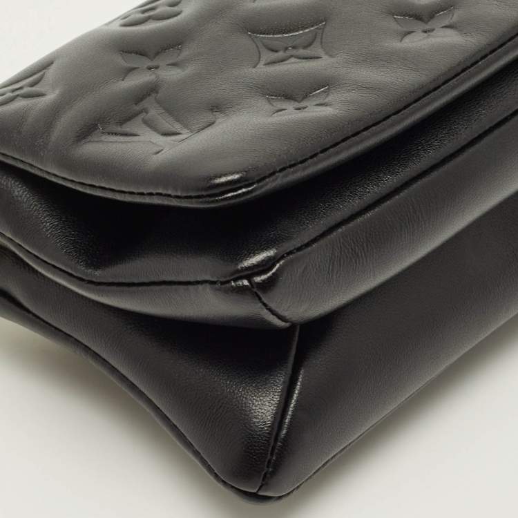 Pre Owned Louis Vuitton Coussin Black Monogram Embossed Leather Pochette