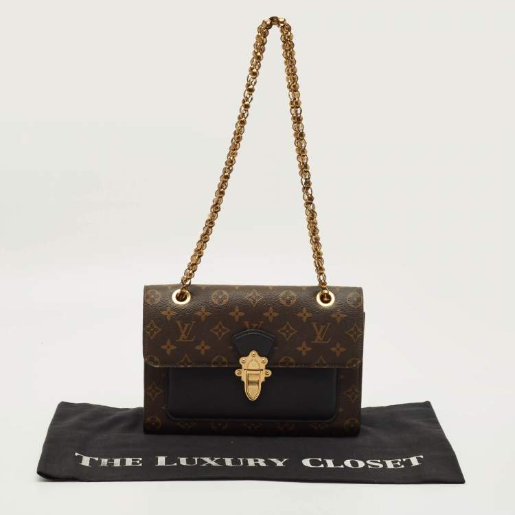 Pre Owned Louis Vuitton Victoire Black Monogram Canvas and Leather Shoulder Bag