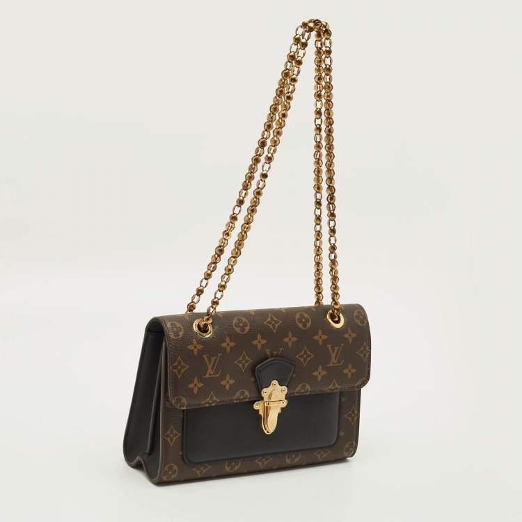Pre Owned Louis Vuitton Victoire Black Monogram Canvas and Leather Shoulder Bag
