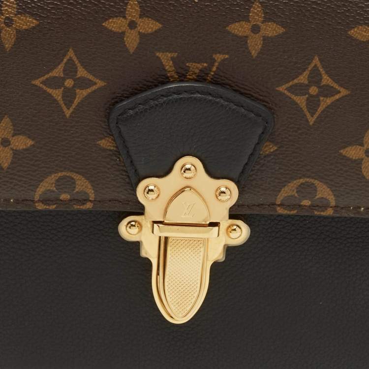 Pre Owned Louis Vuitton Victoire Black Monogram Canvas and Leather Shoulder Bag