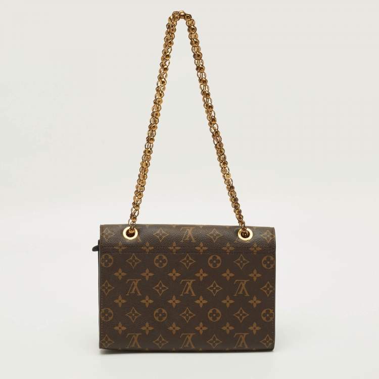 Pre Owned Louis Vuitton Victoire Black Monogram Canvas and Leather Shoulder Bag