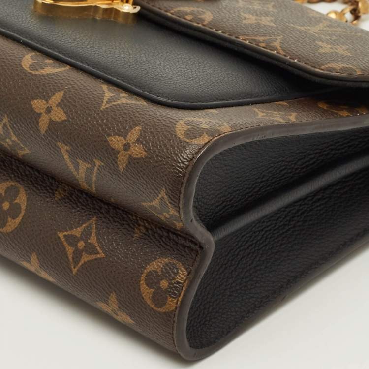 Pre Owned Louis Vuitton Victoire Black Monogram Canvas and Leather Shoulder Bag