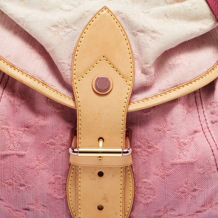 Pre Owned Louis Vuitton Sunshine Pink Washed Denim Monogram Limited Edition Bag