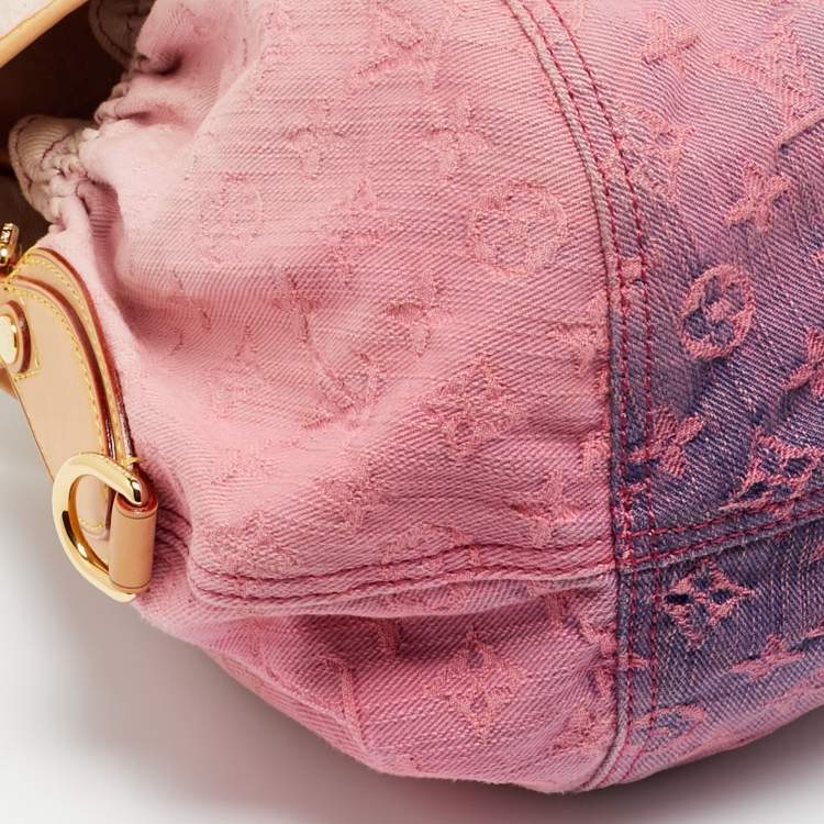 Pre Owned Louis Vuitton Sunshine Pink Washed Denim Monogram Limited Edition Bag