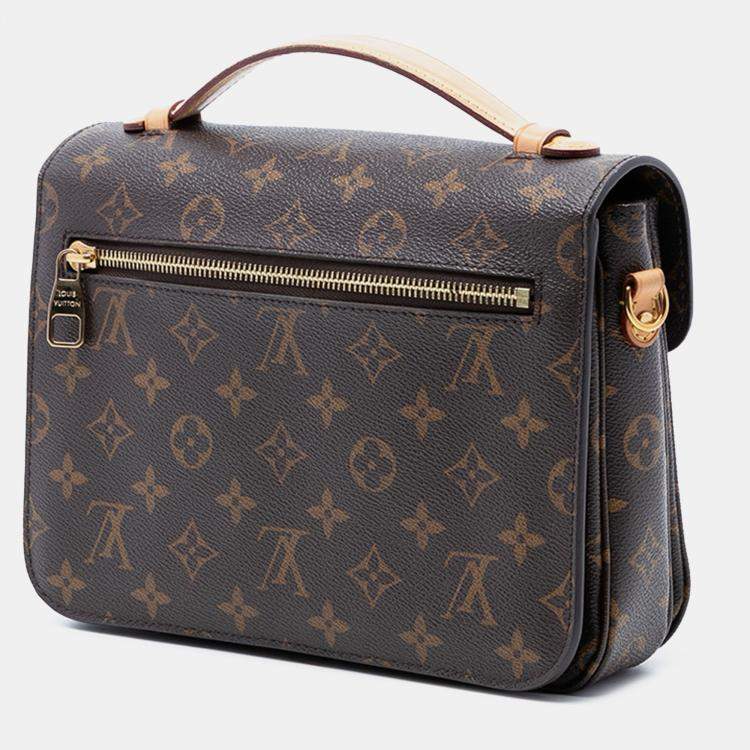 Pre Owned Louis Vuitton Brown Monogram Pochette Metis
