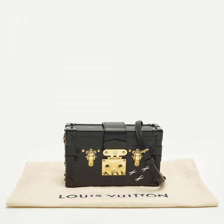 Pre Owned Louis Vuitton Petite Malle Black Epi Leather Clutch Bag