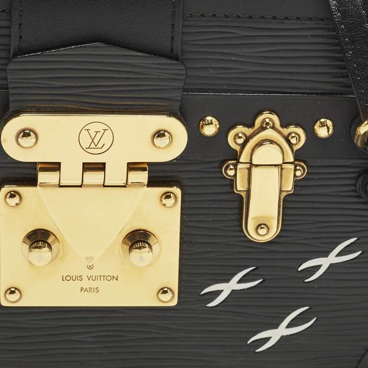 Pre Owned Louis Vuitton Petite Malle Black Epi Leather Clutch Bag