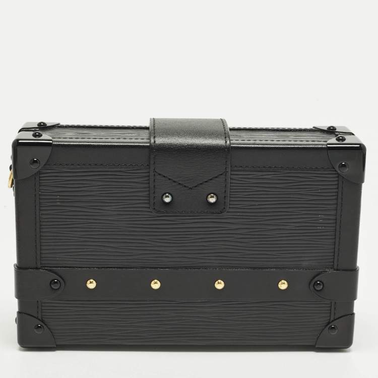 Pre Owned Louis Vuitton Petite Malle Black Epi Leather Clutch Bag