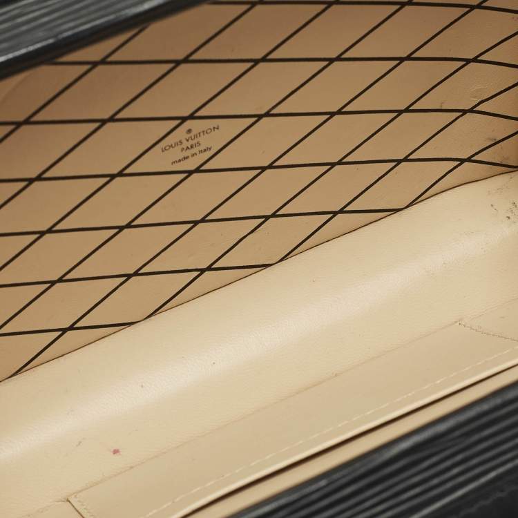 Pre Owned Louis Vuitton Petite Malle Black Epi Leather Clutch Bag