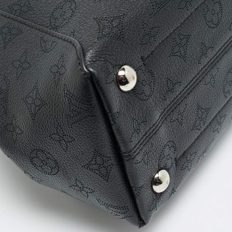 Pre Owned Louis Vuitton Hina PM Black Monogram Mahina Leather Bag