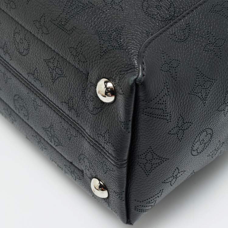 Pre Owned Louis Vuitton Hina PM Black Monogram Mahina Leather Bag