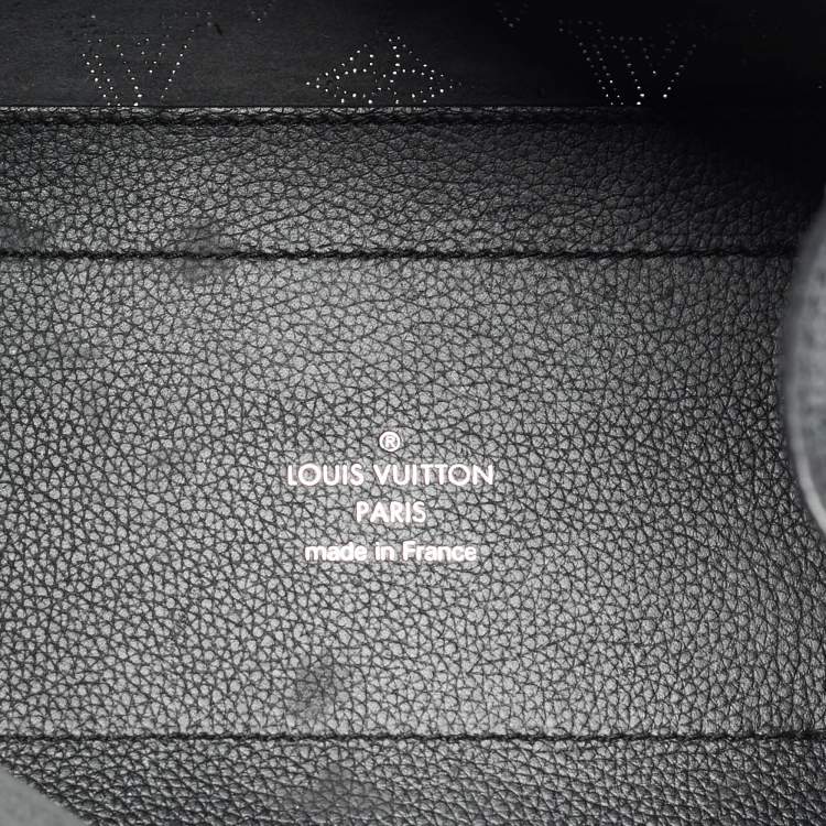 Pre Owned Louis Vuitton Hina PM Black Monogram Mahina Leather Bag