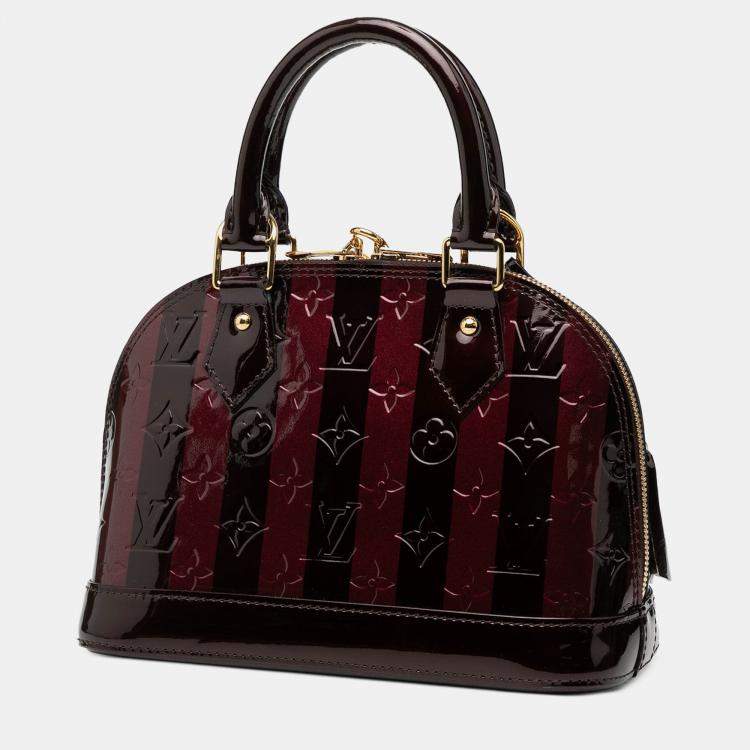 Pre Owned Louis Vuitton Purple Monogram Rayures Vernis Alma BB