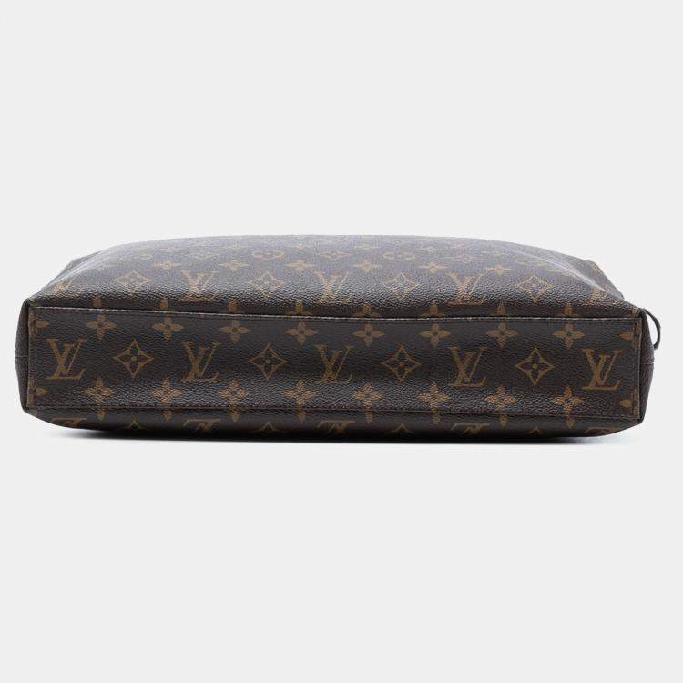 Pre Owned Louis Vuitton Brown Monogram Macassar Porte Documents Jour