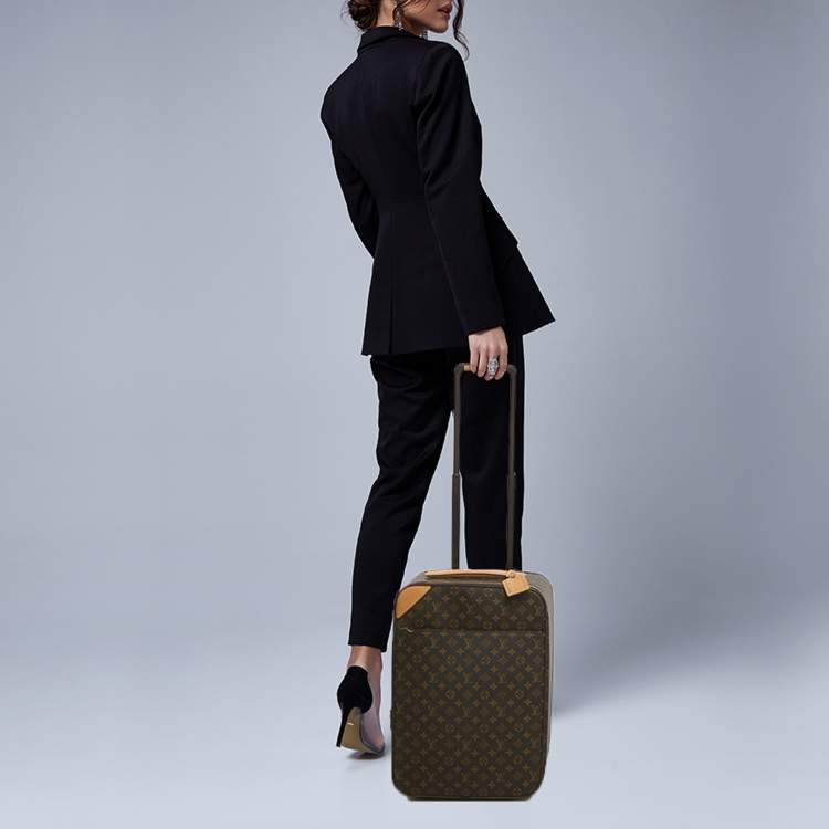 Pre Owned Louis Vuitton Pegase Legere 55 Monogram Canvas Rolling Luggage