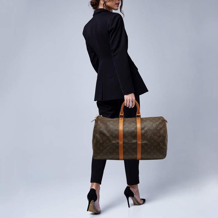 Pre Owned Louis Vuitton Keepall 45 Monogram Canvas Duffel Bag