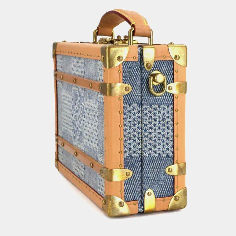 مملوكة مسبقًا Louis Vuitton Damier Denim 3D Handle Trunk 2-Way Handbag/Shoulder Bag Blue Trunk