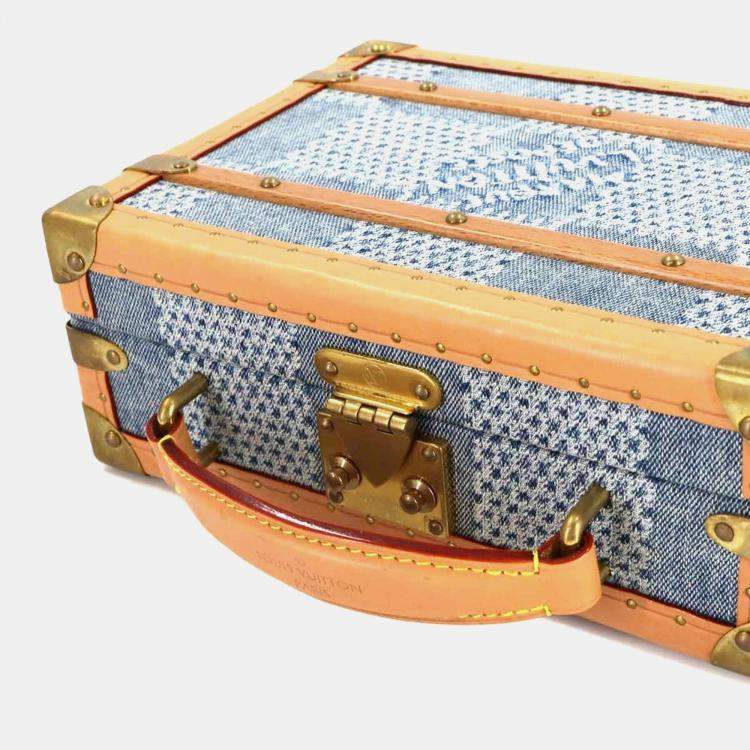 مملوكة مسبقًا Louis Vuitton Damier Denim 3D Handle Trunk 2-Way Handbag/Shoulder Bag Blue Trunk