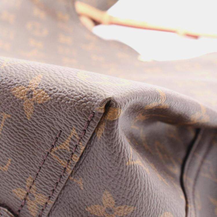 Pre Owned Louis Vuitton Atlantis Gm Handbag Coated Canvas Leather Monogram Brown