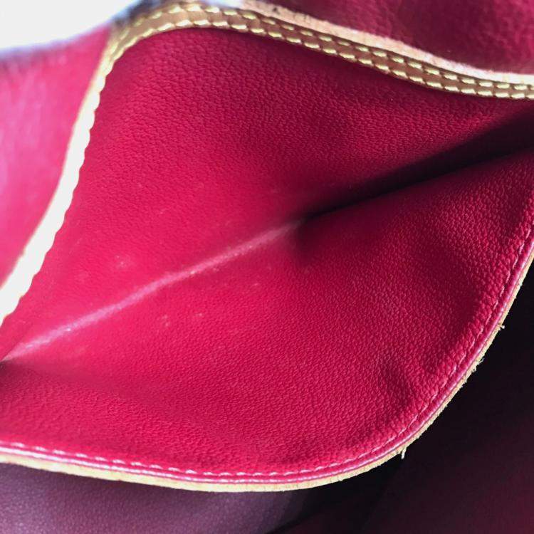 Pre Owned Louis Vuitton Monogram Cherry Bucket Pm Canvas Red