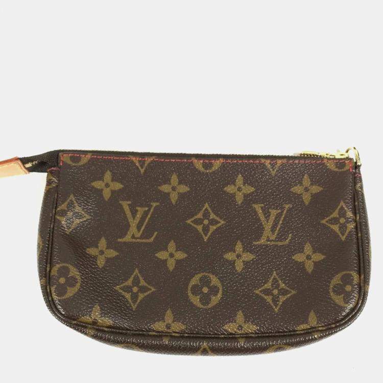 Pre Owned Louis Vuitton Monogram Cherry Bucket Pm Canvas Red