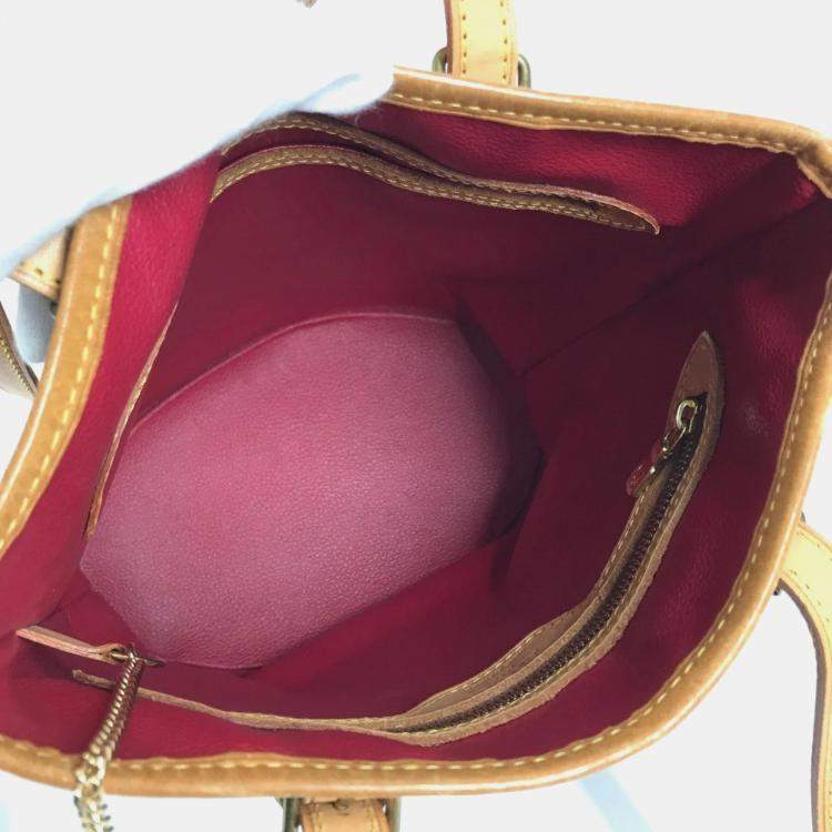 Pre Owned Louis Vuitton Monogram Cherry Bucket Pm Canvas Red