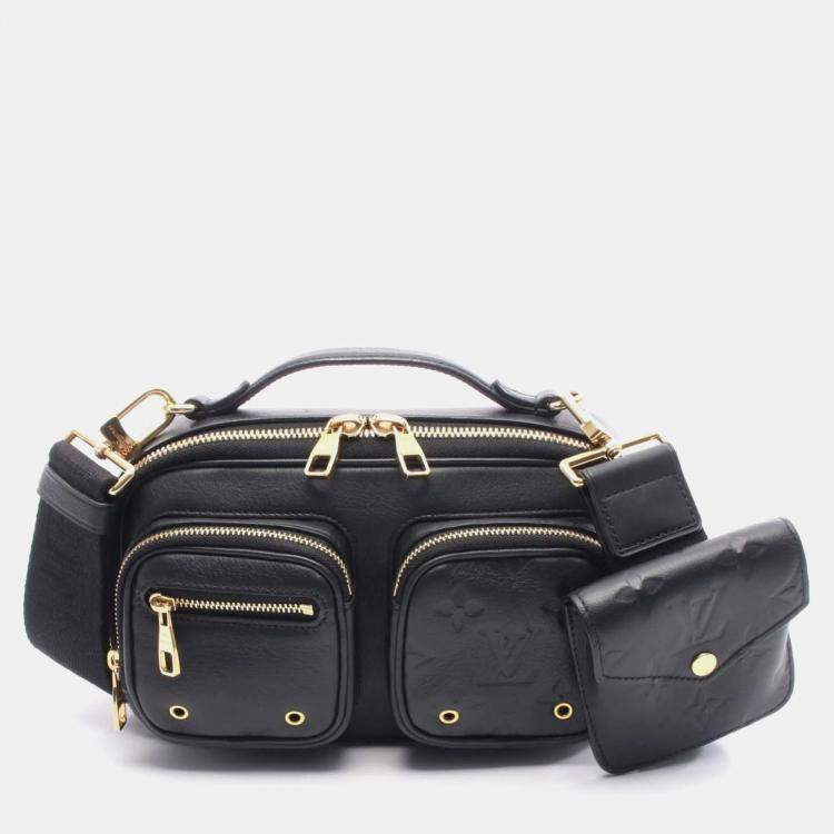 Pre Owned Louis Vuitton Utility Black Leather Crossbody Bag