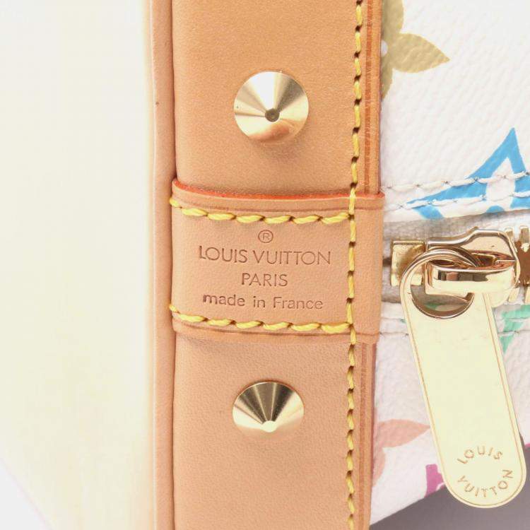 Pre Owned Louis Vuitton Alma Handbag Coated Canvas And Leather Monogram Multicolore White