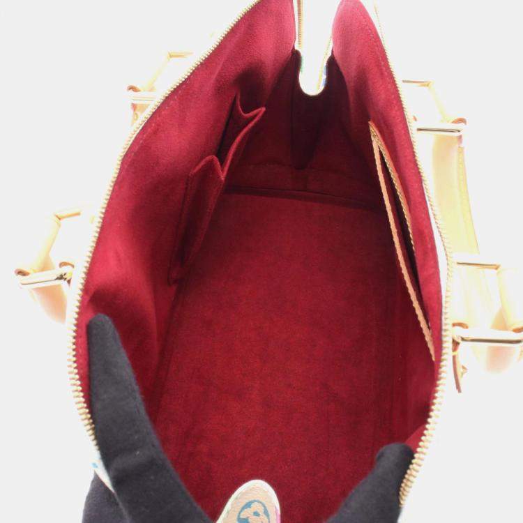 Pre Owned Louis Vuitton Alma Handbag Coated Canvas And Leather Monogram Multicolore White