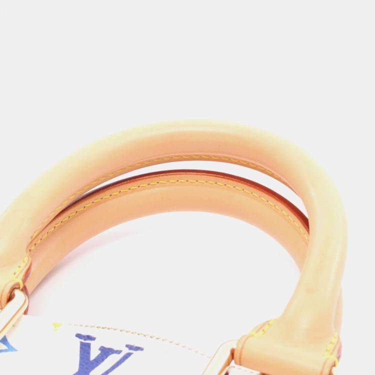 Pre Owned Louis Vuitton Alma Handbag Coated Canvas And Leather Monogram Multicolore White