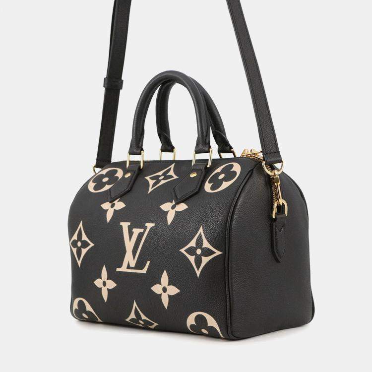مملوكة مسبقًا Louis Vuitton Two-Tone Monogram Empreinte Speedy Bandouliere 25 Handbag Black