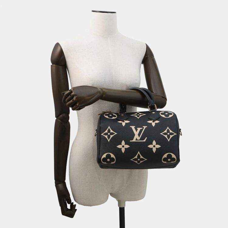 مملوكة مسبقًا Louis Vuitton Two-Tone Monogram Empreinte Speedy Bandouliere 25 Handbag Black