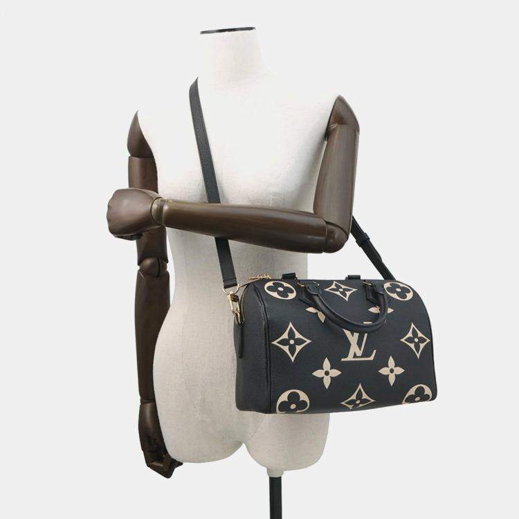 مملوكة مسبقًا Louis Vuitton Two-Tone Monogram Empreinte Speedy Bandouliere 25 Handbag Black