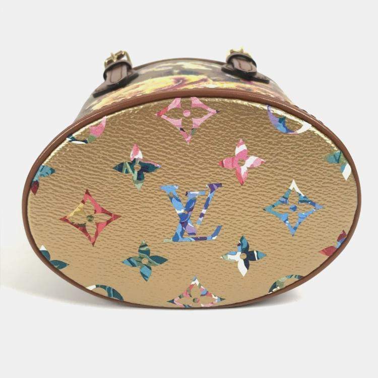 Pre Owned Louis Vuitton Garden Nano Gold Leather Shoulder Bag