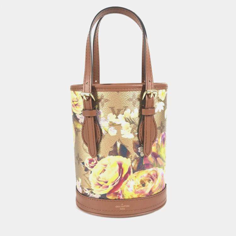 Pre Owned Louis Vuitton Garden Nano Gold Leather Shoulder Bag