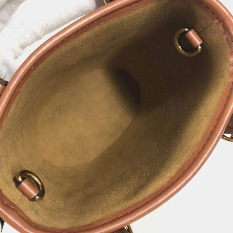 Pre Owned Louis Vuitton Garden Nano Gold Leather Shoulder Bag