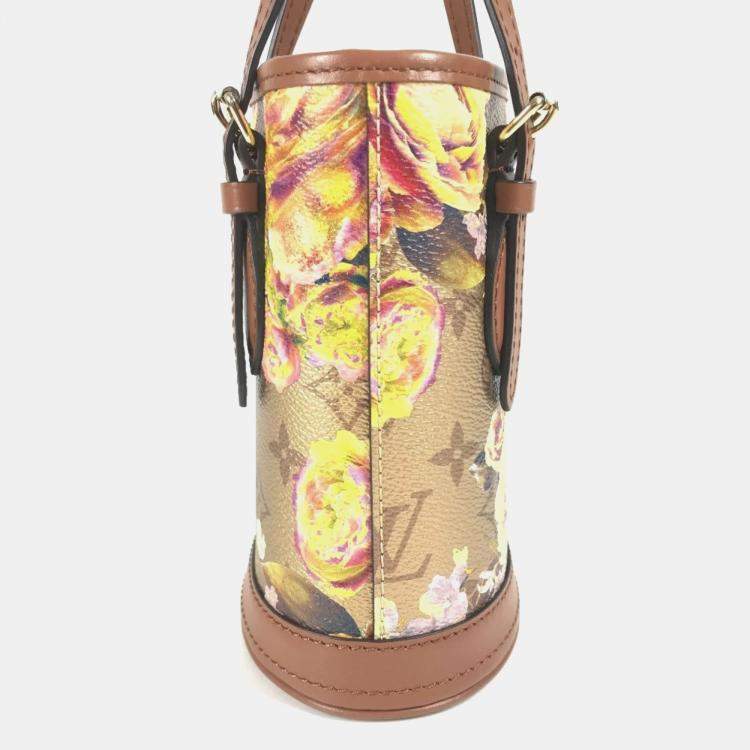 Pre Owned Louis Vuitton Garden Nano Gold Leather Shoulder Bag