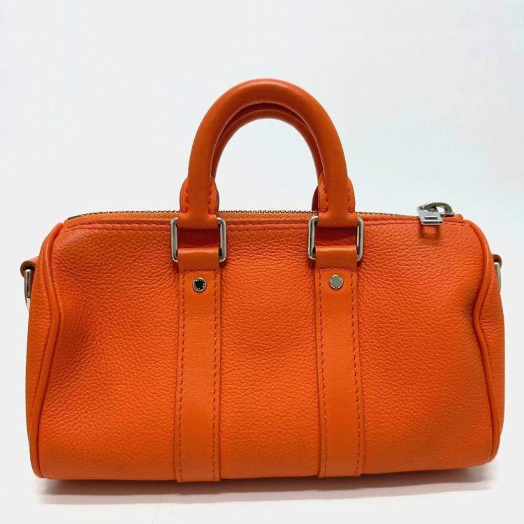 Pre Owned Louis Vuitton Aerogram Keepall Xs 2-Way Shoulder Bag Leather Orange