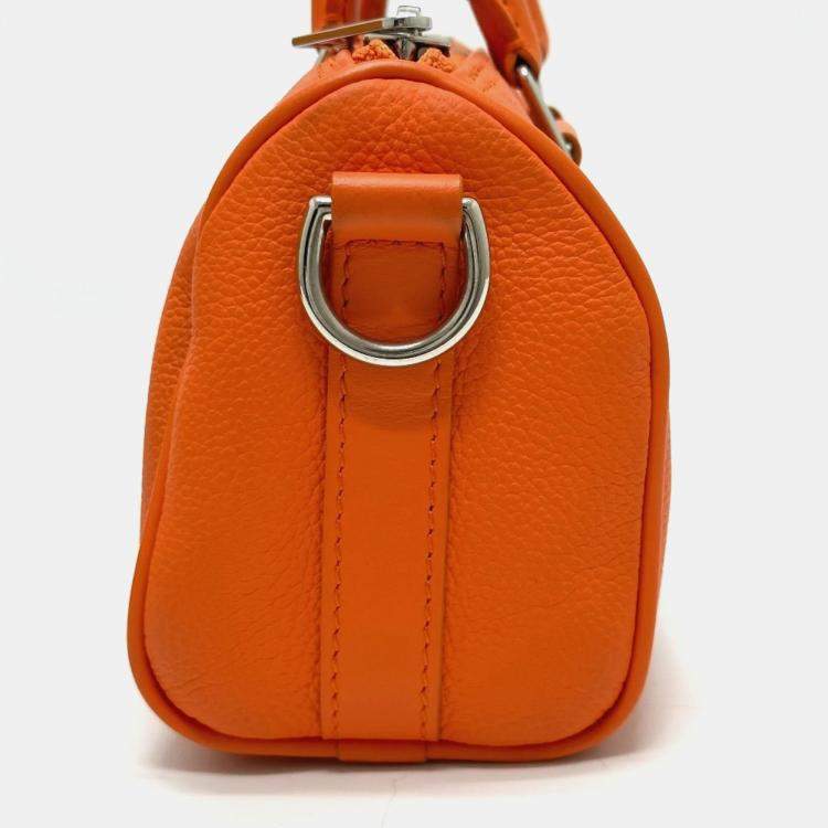 Pre Owned Louis Vuitton Aerogram Keepall Xs 2-Way Shoulder Bag Leather Orange