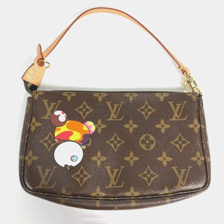 Pre Owned Louis Vuitton Monogram Panda Pochette Shoulder Bag Canvas Brown