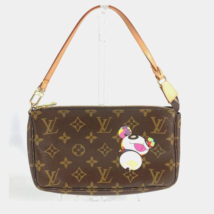 Pre Owned Louis Vuitton Monogram Panda Pochette Shoulder Bag Canvas Brown
