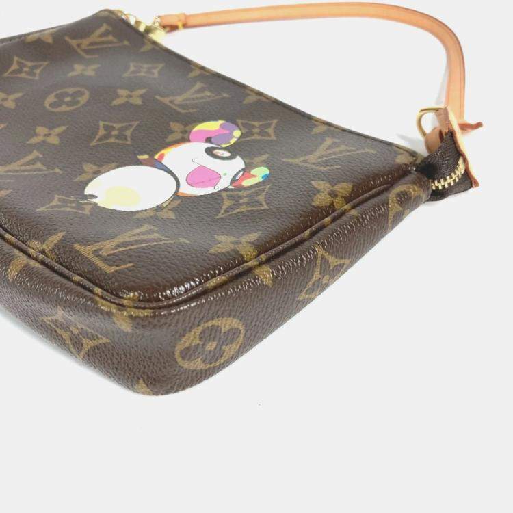 Pre Owned Louis Vuitton Monogram Panda Pochette Shoulder Bag Canvas Brown