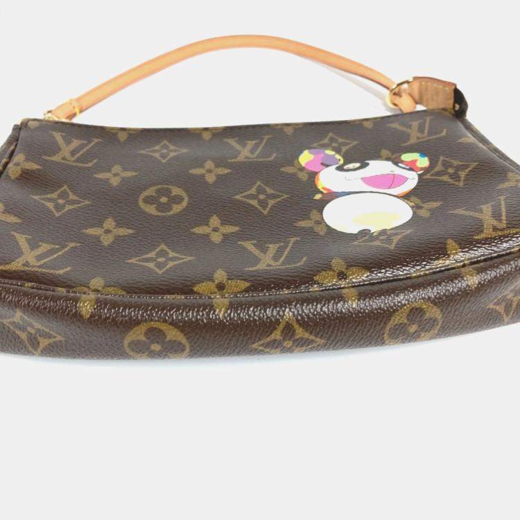 Pre Owned Louis Vuitton Monogram Panda Pochette Shoulder Bag Canvas Brown