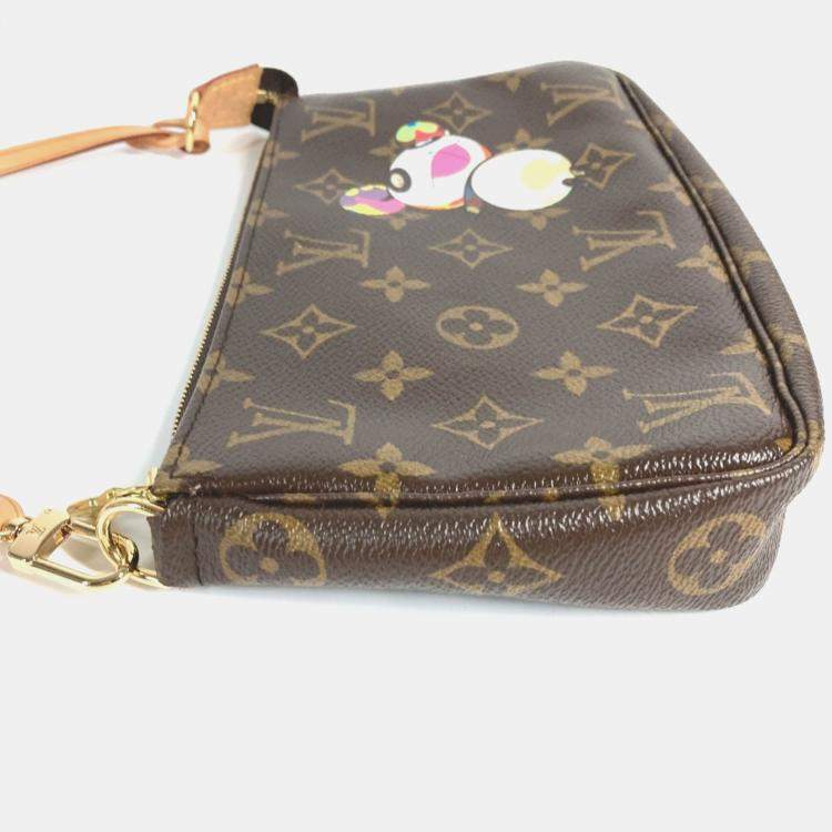 Pre Owned Louis Vuitton Monogram Panda Pochette Shoulder Bag Canvas Brown