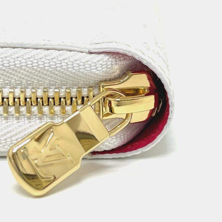 Pre Owned Louis Vuitton Monogram Lv X Tm Zippy Wallet Cherry Long Canvas White